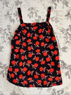 Like new! Ann Taylor Black Cami with Red Floral Print